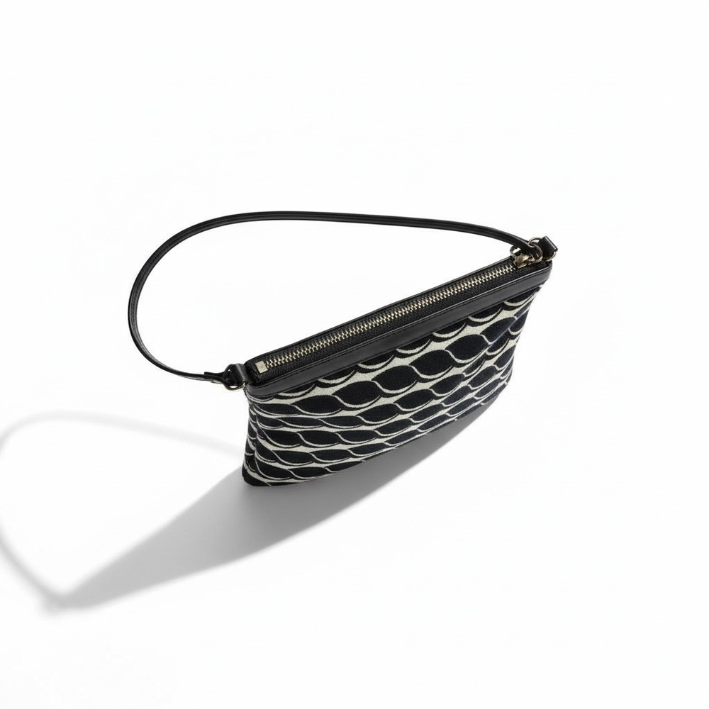 Kate Spade Navy Ivory Scallop Print Crossbody Bag Coated Canvas - Picture 6 of 10